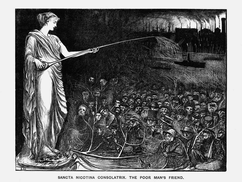 Detail of Sancta Nicotina Consolatrix. The Poor Man's Friend by George du Maurier