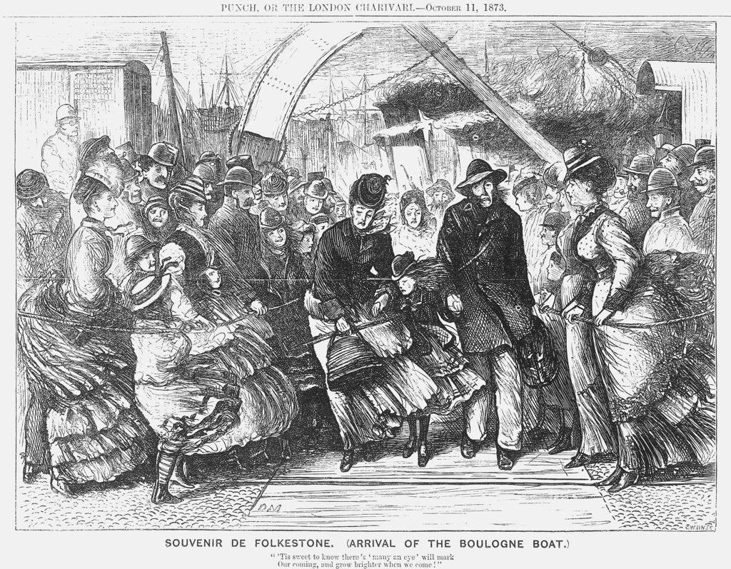 Detail of Souvenir de Folkestone (Arrival of the Boulogne Boat) by Joseph Swain