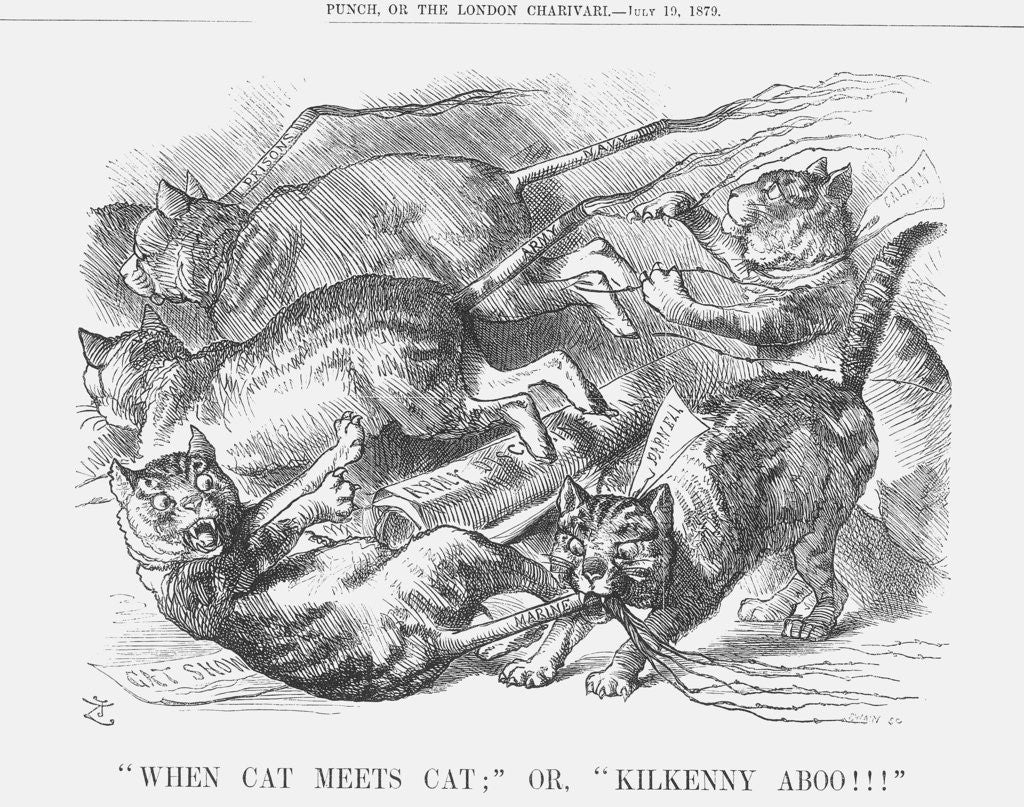 Detail of When Cat Meets Cat; or, Kilkenny Aboo!!! by Joseph Swain
