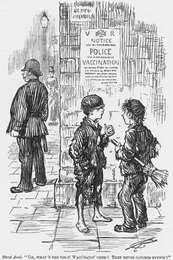 Detail of A satirical look at the chances of the average police constable's ability to catch a cold by Anonymous