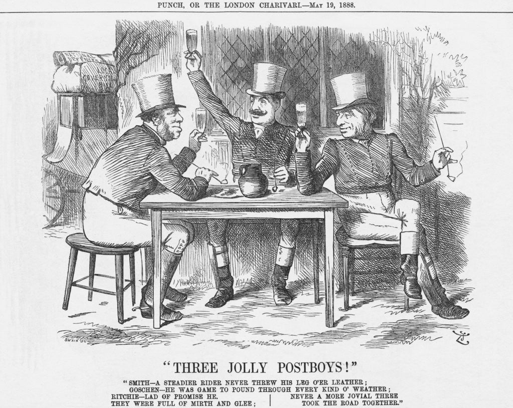 Detail of Three Jolly Post Boys! by Joseph Swain