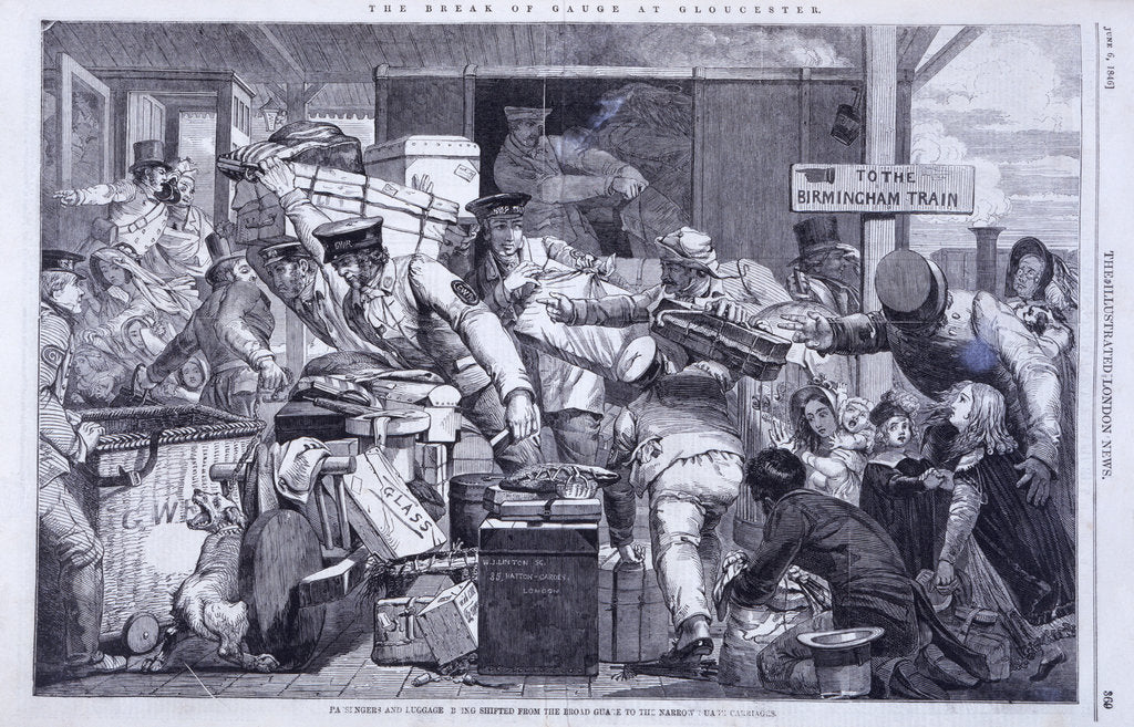 Detail of Break of Gauge at Gloucester, Gloucestershire, 6th June 1846 by WJ Linton