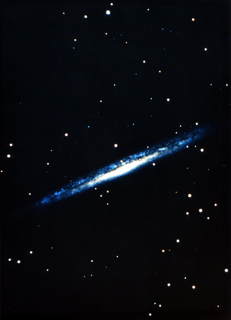 Detail of Spiral galaxy viewed edge on by Unknown
