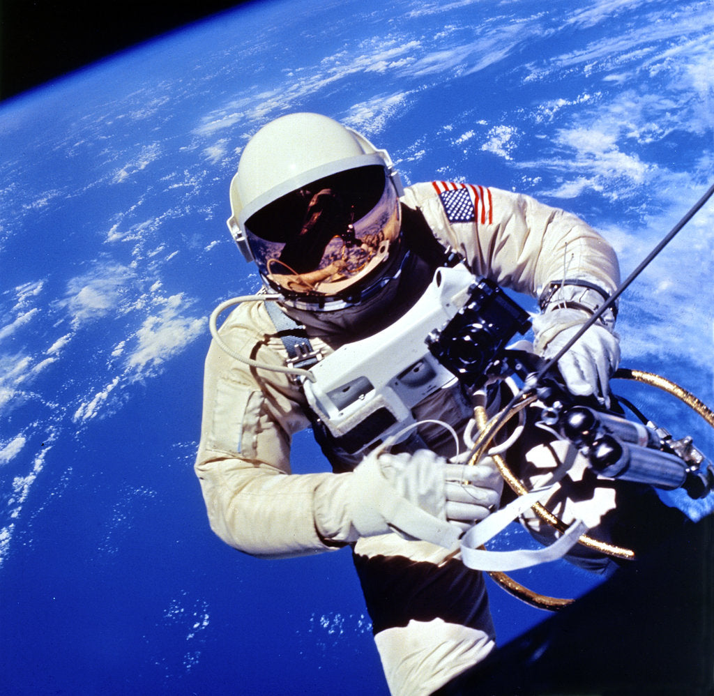 Detail of US Astronaut Edward H. White II carrying out external tasks by Unknown