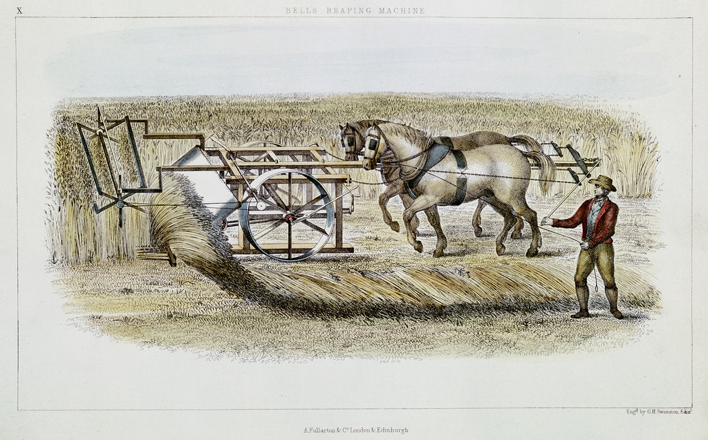 Detail of Bell's reaping machine, 1851 by GH Swanston