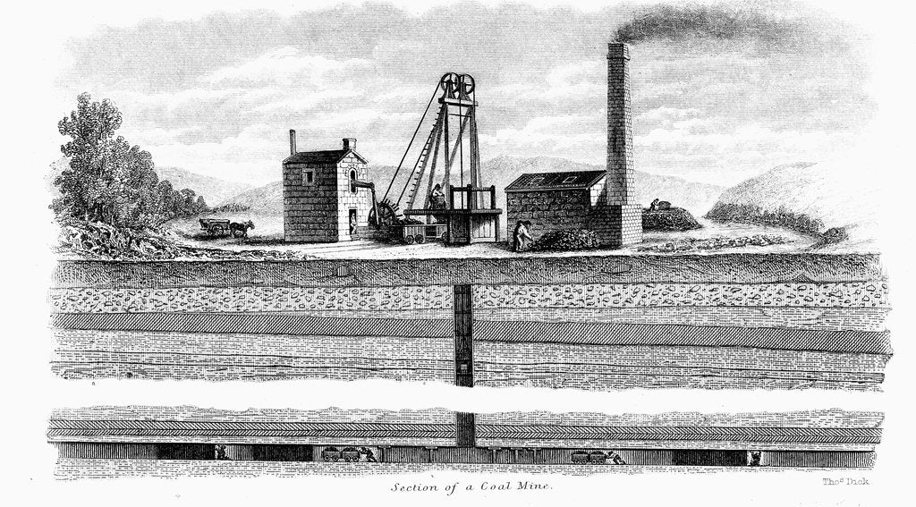 Detail of Section of a Coal Mine, 1860 by Thomas Dick