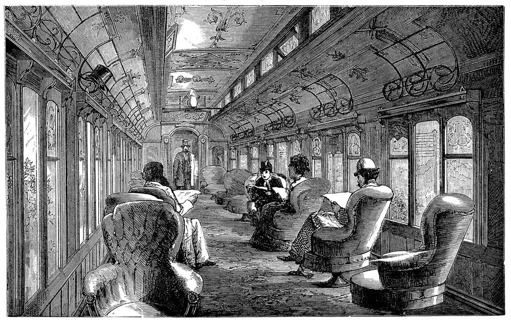 Detail of Pullman drawing room car on the Midland Railway, England, 1876 by Unknown