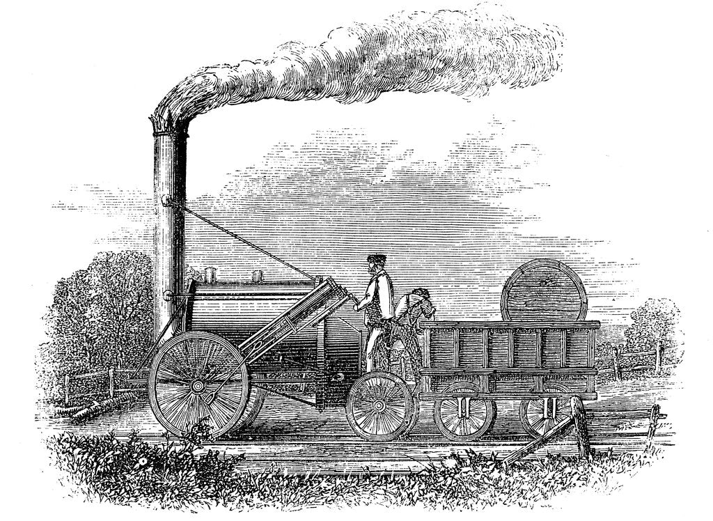 Detail of George Stephenson's locomotive Rocket, 1829 (1859) by Unknown