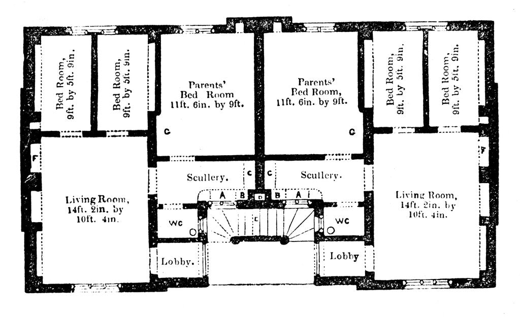 Detail of Ground plan of Prince Albert's model dwellings for the labouring classes, 1851 by Unknown