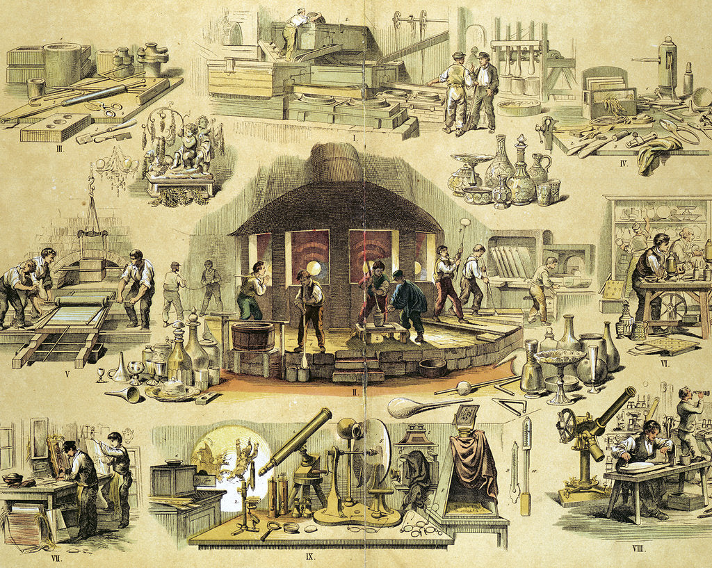 Detail of Glass manufacturing, c1870 by Unknown