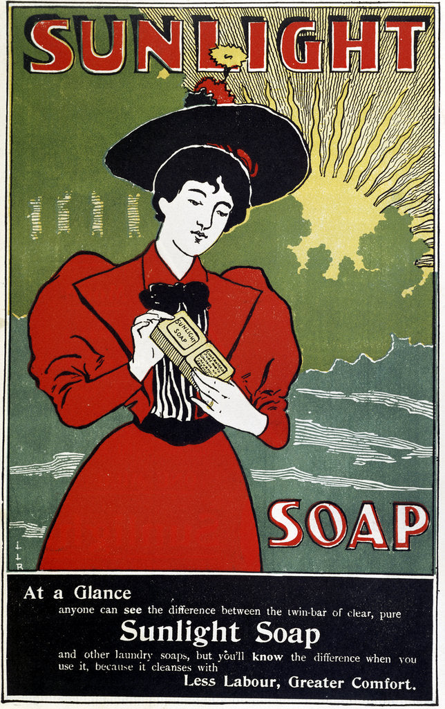 Detail of Advertisement for Sunlight household soap, c1890 by Unknown