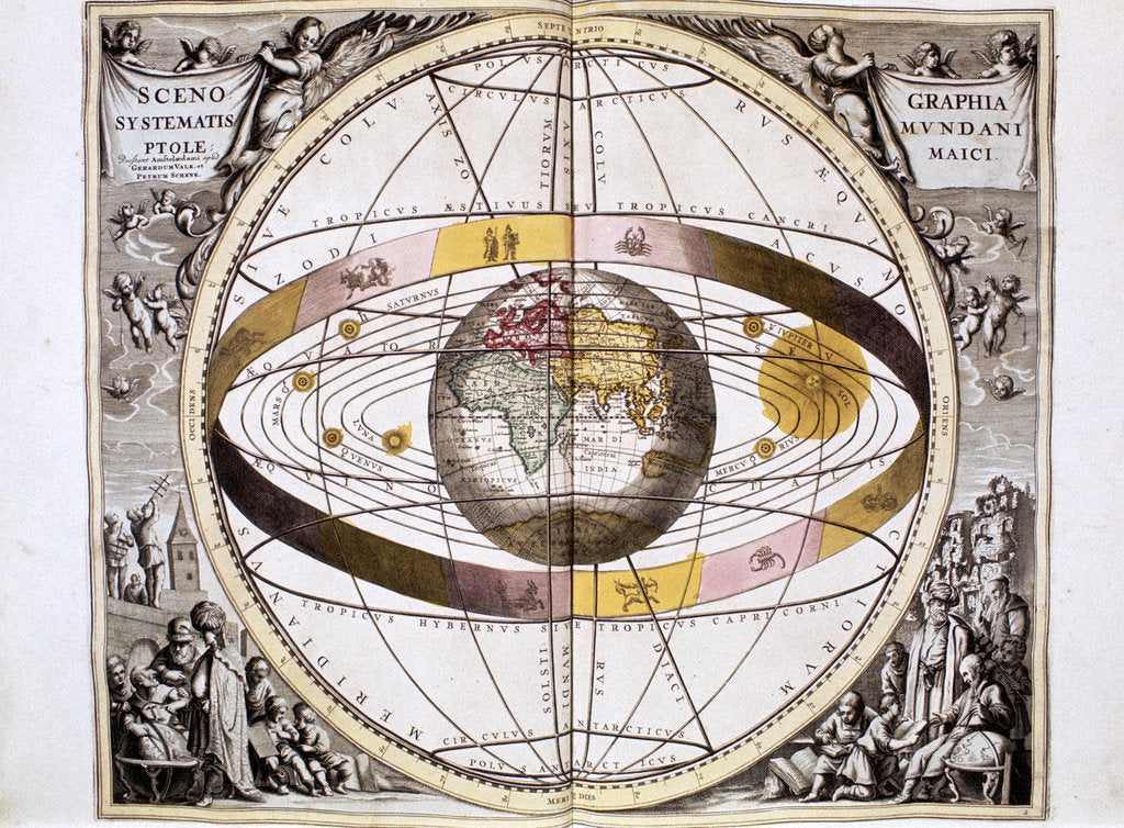 Detail of Ptolemaic (geocentric/Earth-centred) system of the Universe, 1708 by Unknown