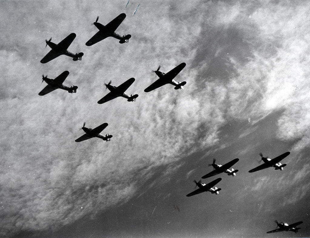 Detail of Hawker Hurricanes flying in formation, Battle of Britain, World War II, 1940 by Unknown