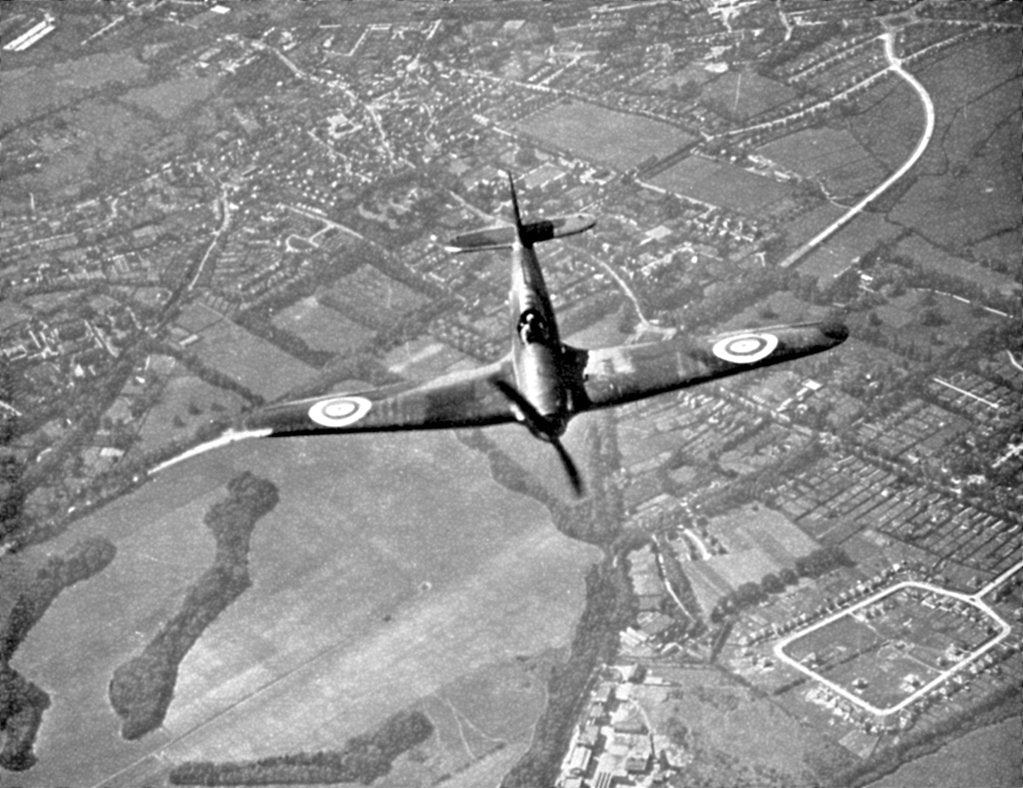 Detail of Hawker Hurricane in flight, Battle of Britain, World War II, 1940 by Unknown