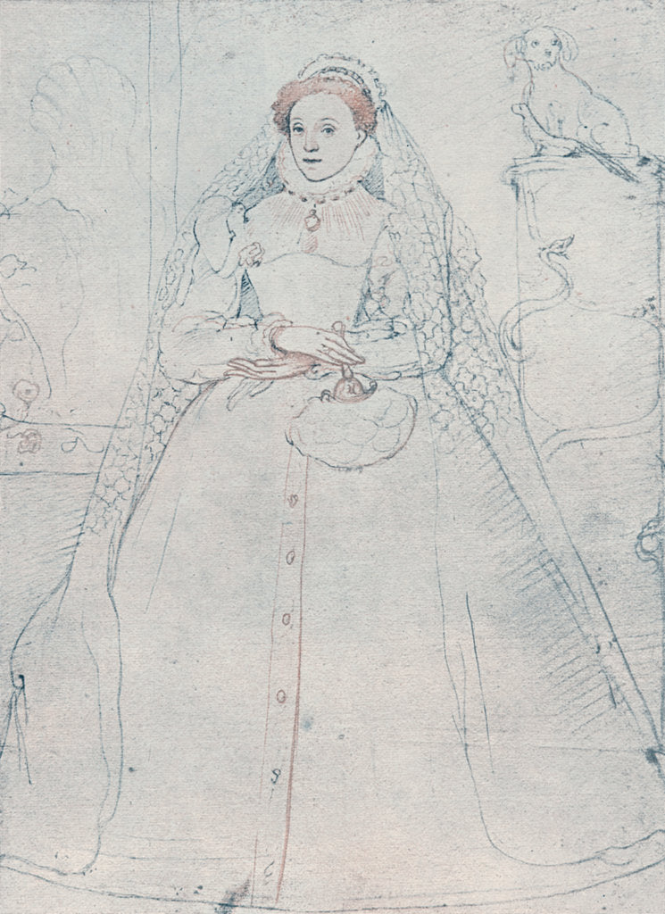 Detail of Elizabeth I, Queen of England and Ireland, 1575 by Federico Zuccaro