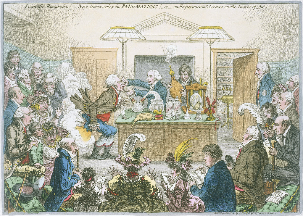 Detail of Chemical lecture, 1802 by James Gillray