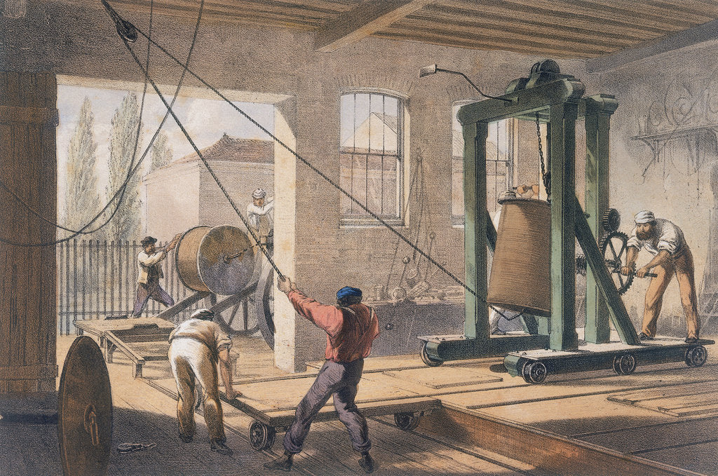 Detail of Telegraph wire at the Greenwich works, c1865 by Unknown