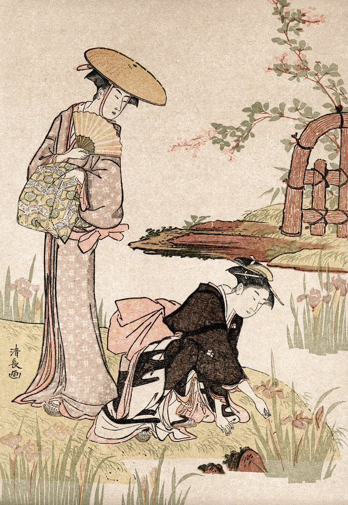 Detail of The Iris Garden by Torii Kiyonaga