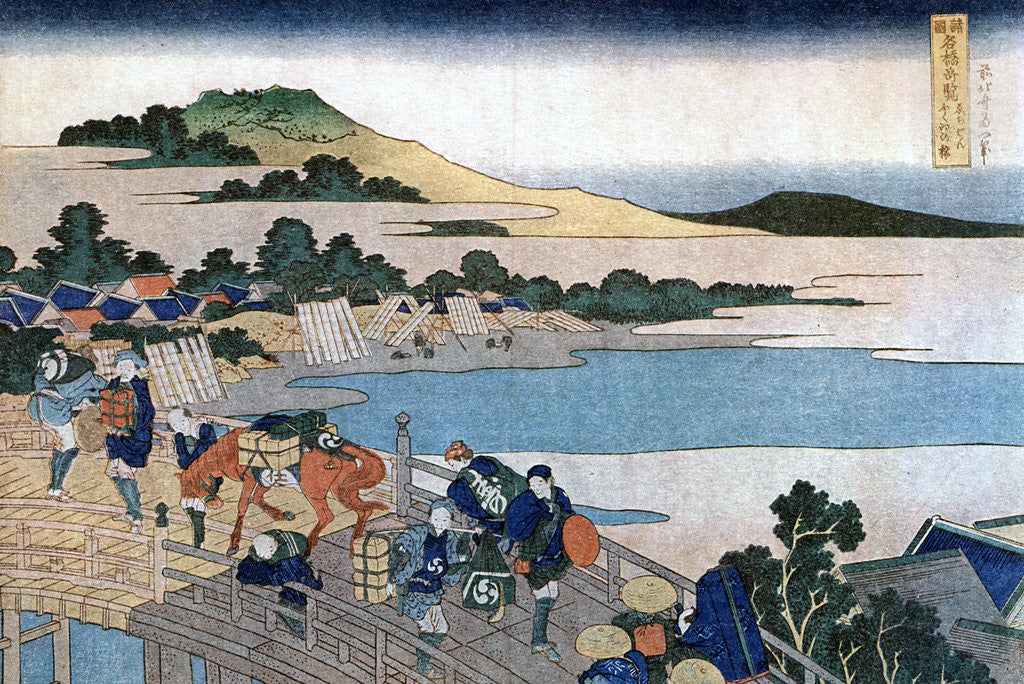 Detail of Fukui Bridge, Province of Echizen by HOKUSAI