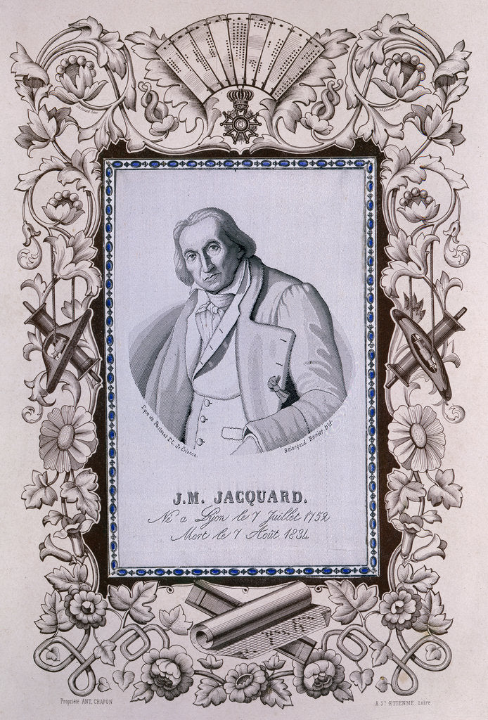 Detail of Joseph-Marie Jacquard, inventor of the Jacquard loom, c1850 by Unknown