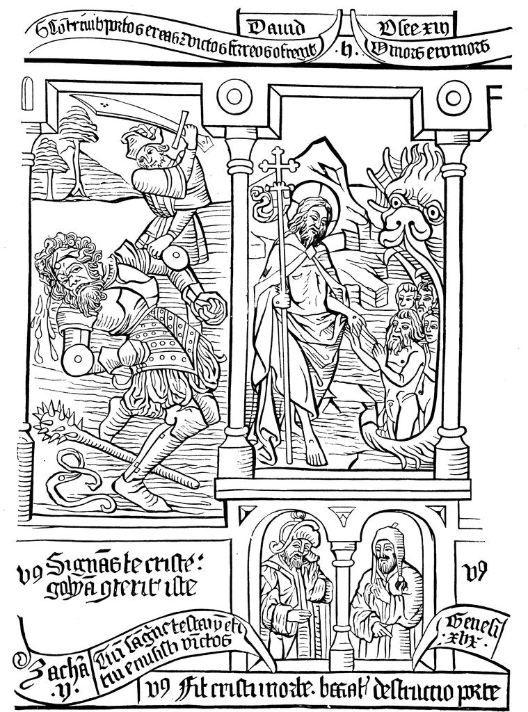 Detail of Page of Biblia Pauperum (Poor People's Bible), 15th century by Anonymous