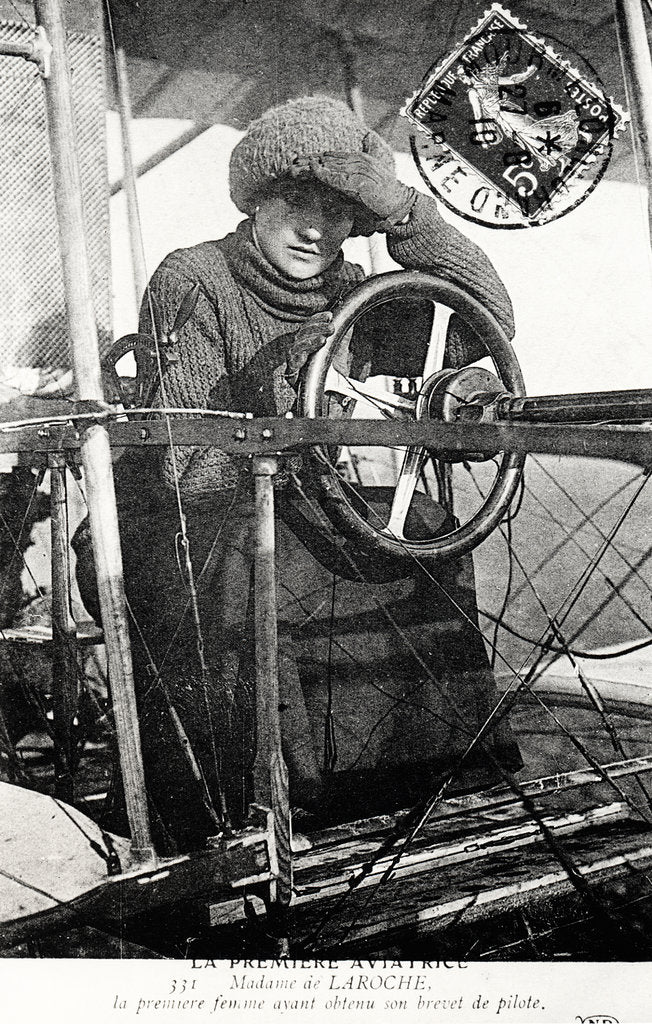 Detail of Baroness Raymonde Delaroche, French aviator, 1909 by Unknown