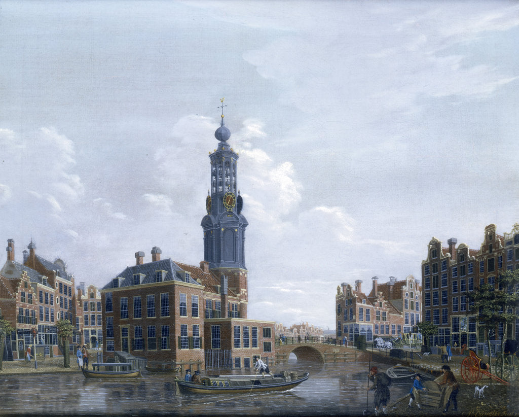 Detail of View of the Mint Tower at Amsterdam, 1777 by Isaak Ouwater