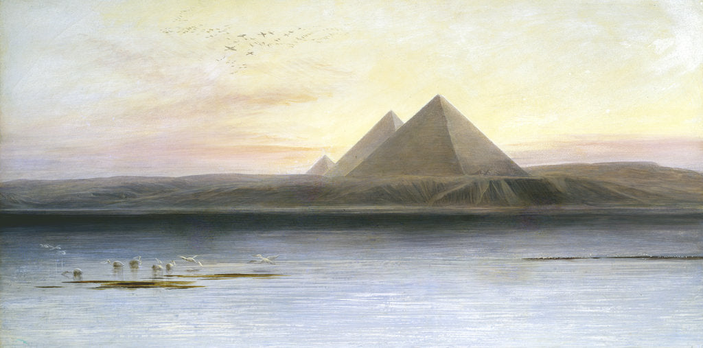 Detail of The Pyramids at Gizeh, 19th century by Edward Lear
