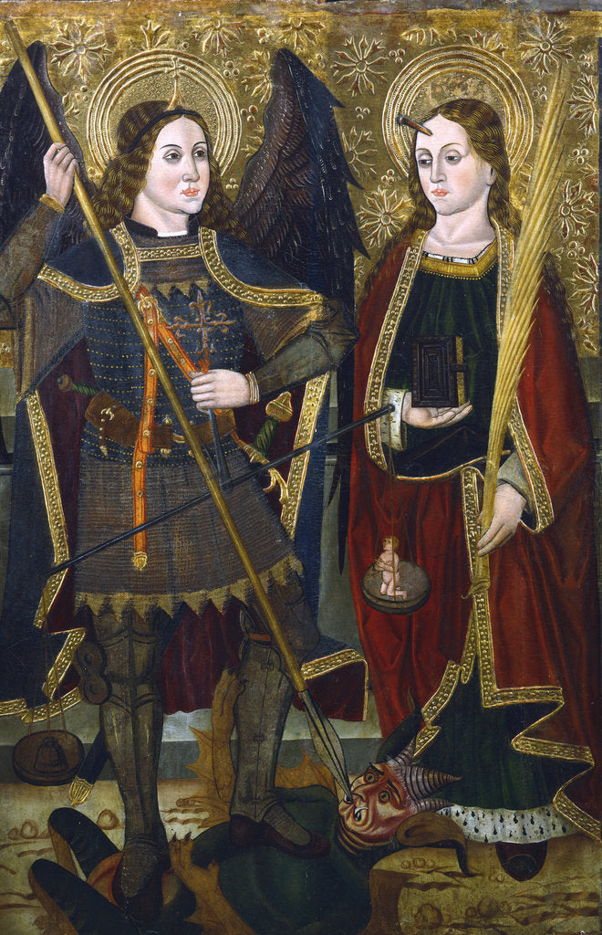 Detail of St Michael and Engracia, c1489-c1513 by Juan de la Abadia the Younger