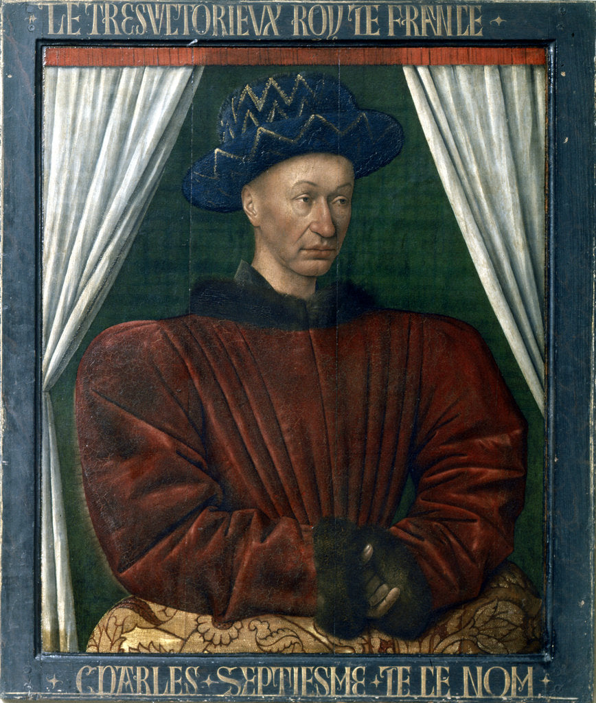 Detail of Charles VII of France, 15th century by Jean Fouquet