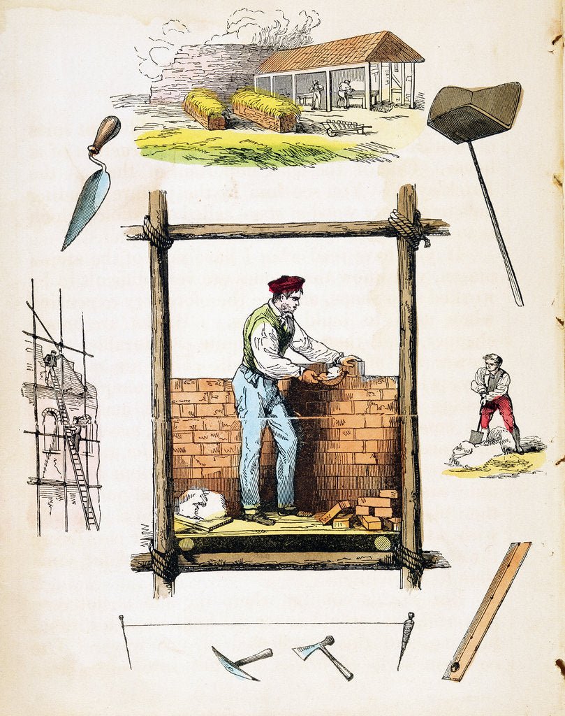 Detail of Building trade, c1845 by Unknown