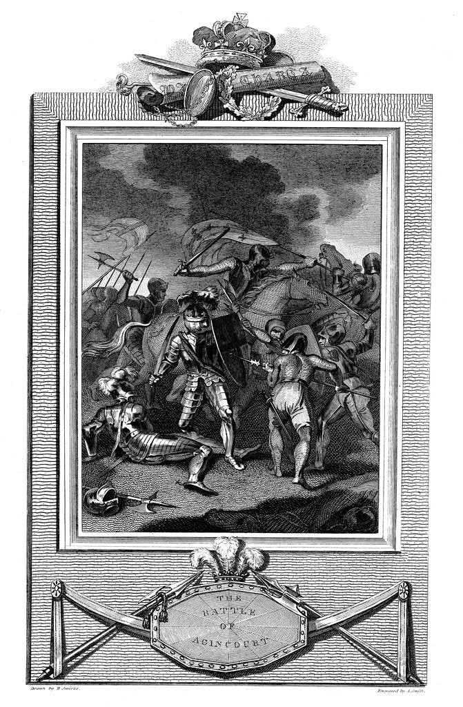 Detail of Battle of Agincourt, Hundred Years War, 25 October 1415 (1825) by A Smith