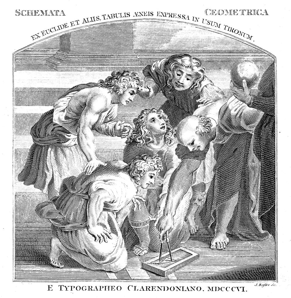 Detail of Euclid, Ancient Greek mathematician, demonstrating to his students, 1806 by James Basire II