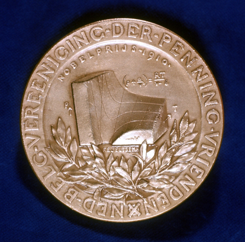 Detail of Medal commemorating Dutch physicist Johannes Diderik van der Waals by Unknown