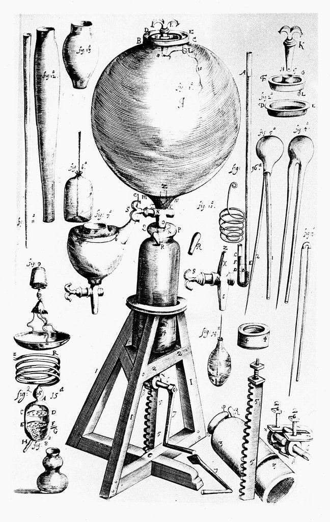 Detail of Air pump built for Robert Boyle by Robert Hooke, 1660 by Unknown