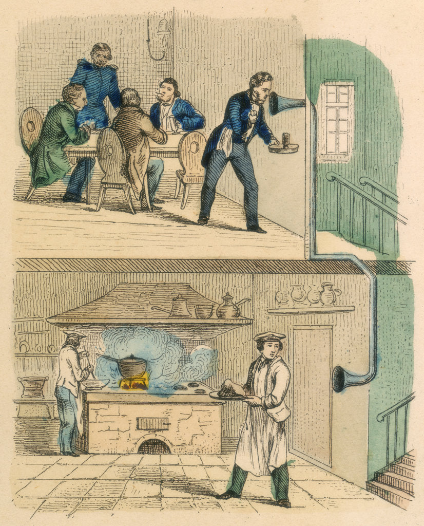 Detail of Communication by speaking tube, c1850 by Unknown