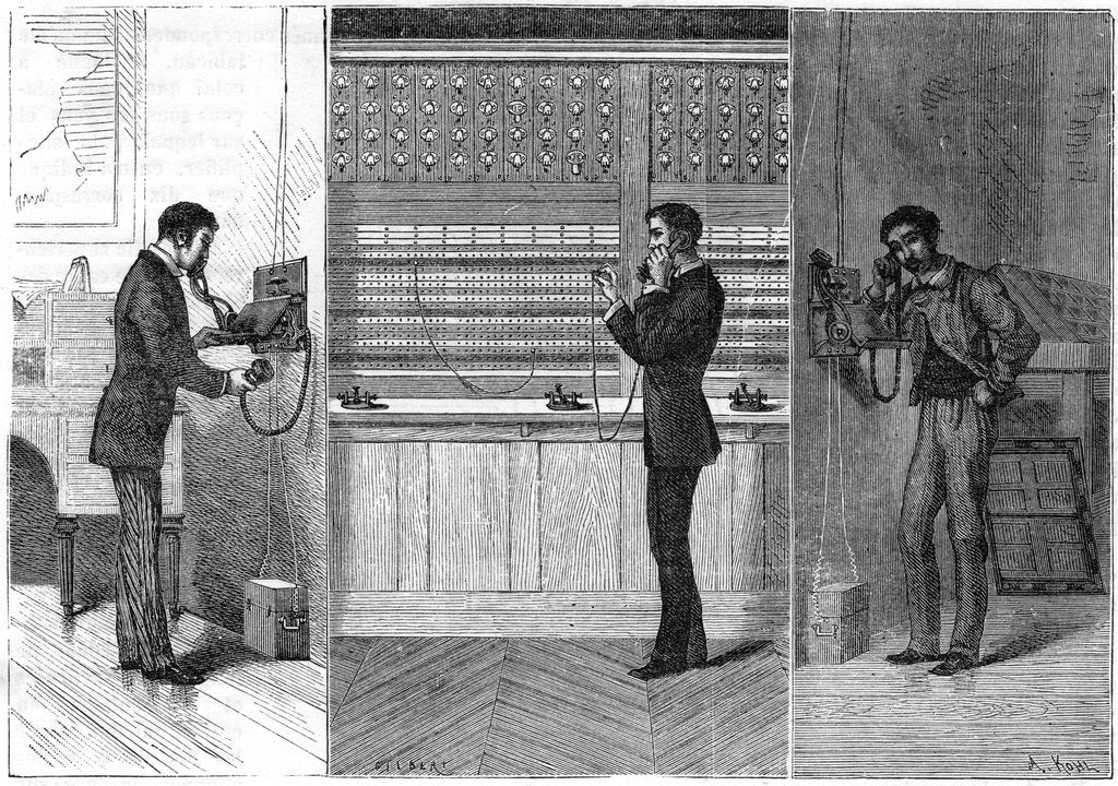 Detail of Ader telephone system, 1881 by Unknown