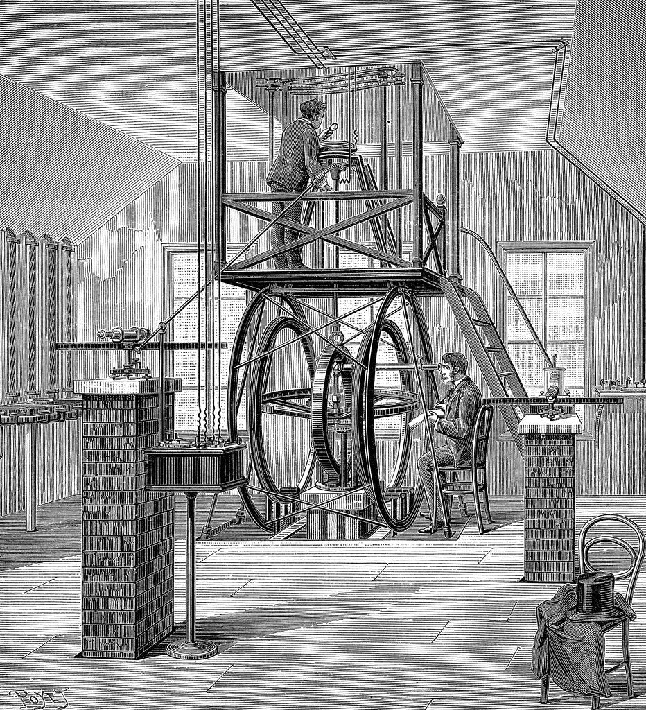 Detail of Giant galvanometer in the physics laboratory, Cornell University, New York, USA, 1886 by Unknown