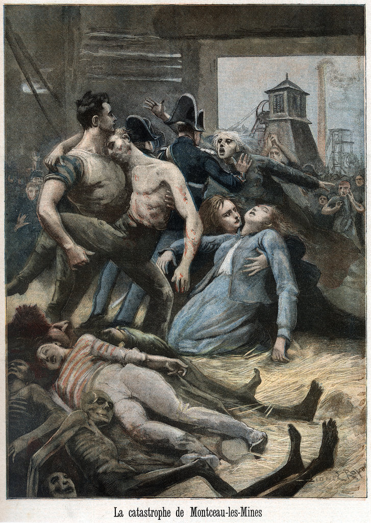 Detail of Aftermath of a mining accident, Montceau-les-Mines, France, 1895 by Unknown