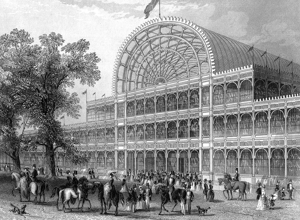 Detail of Exterior of the north transept of the Crystal Palace, London, built for the Great Exhibition, 1851 by Unknown