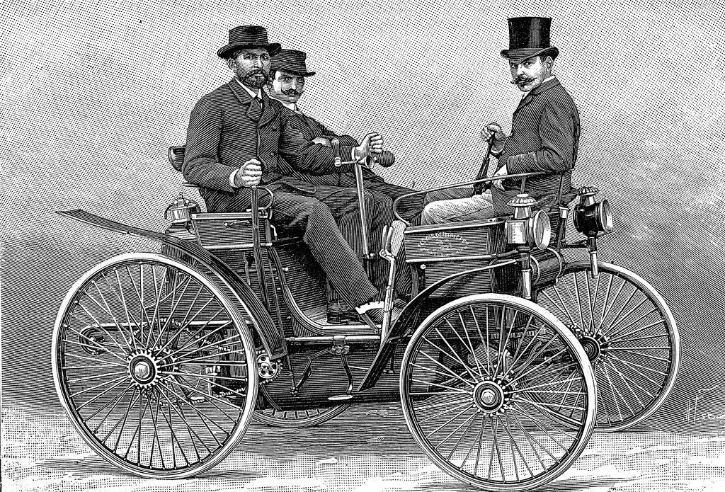 Detail of Armand Peugot's first motor car, 1890 by Unknown