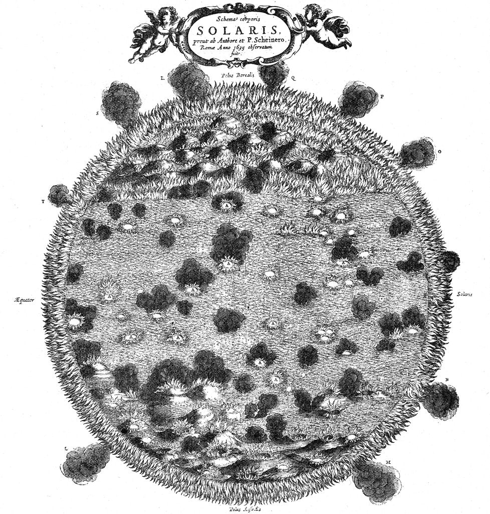 Detail of Christopher Scheiner's illustration of his idea of the surface of the sun, 1635 by Unknown