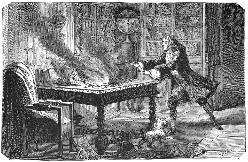 Detail of Isaac Newton, English scientist and mathematician, 1874 by Unknown