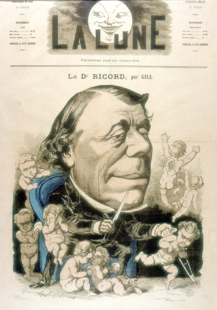 Detail of Philippe Ricord, French surgeon and venereologist, 1867 by Andre Gill