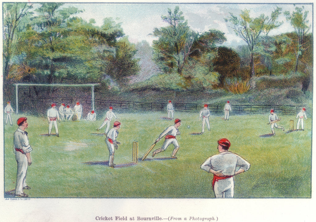 Detail of Cricket Field at Bournville, 1892 by Unknown.