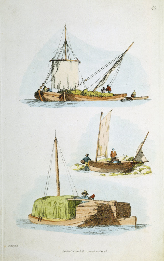 Detail of Traditional Norfolk boats, 1814 by William Henry Pyne