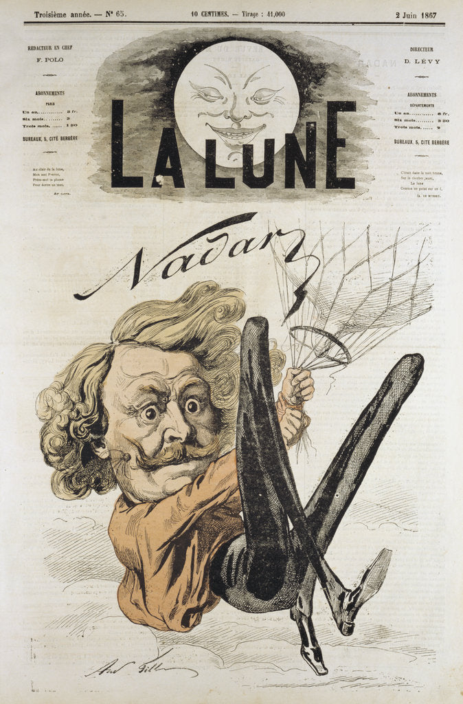 Detail of Nadar, French journalist, artist and photographer, 1867 by Andre Gill