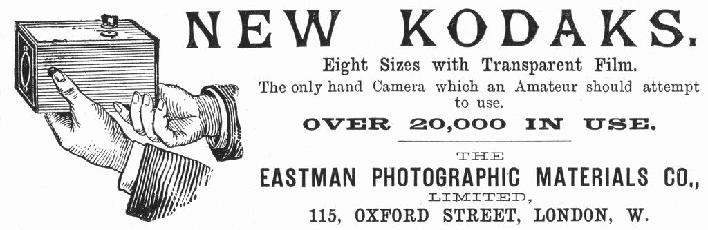 Detail of Advertisement for Kodak cameras, 1890 by Unknown