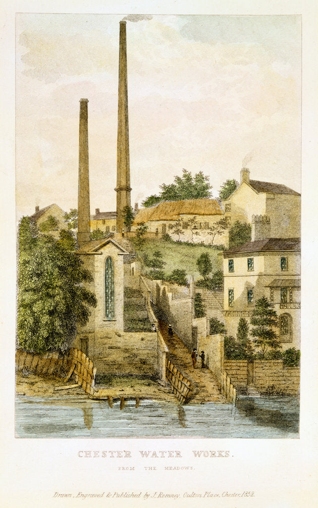 Detail of Chester Water Works, from the fields, 1852 by John Romney