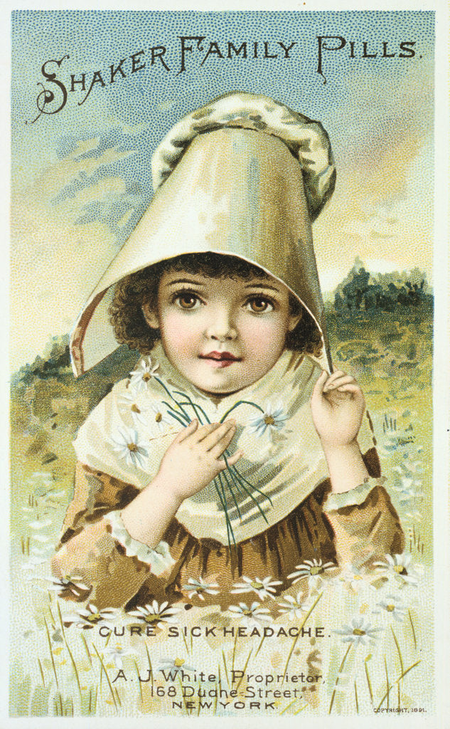 Detail of Advertisement for Shaker Family Pills, 1891 by Anonymous